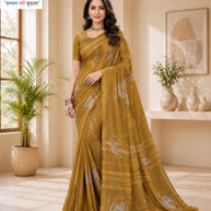 Weightless Print Loose Saree with Blouse for Premium Ethnic and Traditional Wear | CAS-DIAMOND CITY