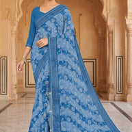 Zomato Print Loose Saree with Blouse for Premium Ethnic and Traditional Wear | CAS-GALAXY