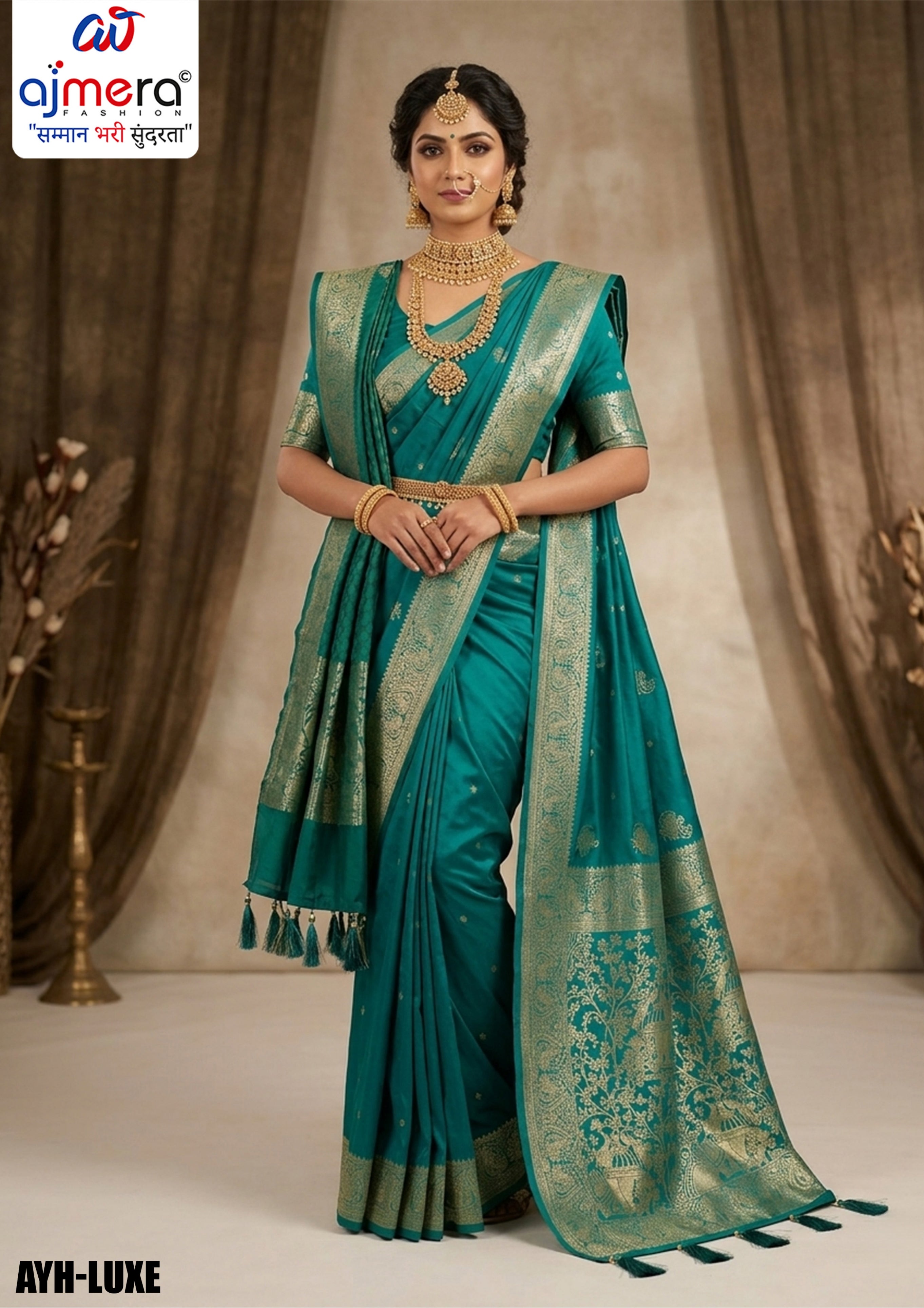 Banarasi Jacquard Silk Saree With Blouse Piece | AYH-LUXE