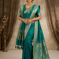Banarasi Jacquard Silk Saree With Blouse Piece | AYH-LUXE