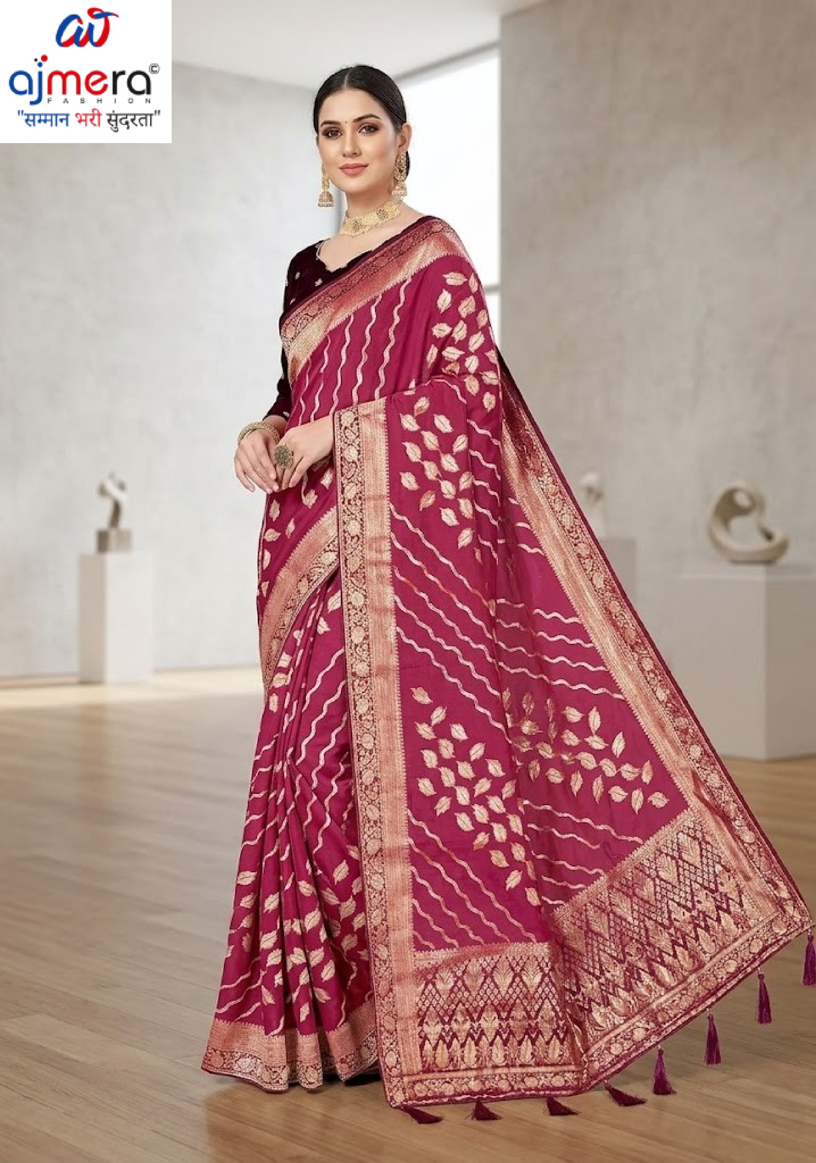 Premium Jacquard Silk Saree with Matching Blouse Piece for Ethnic Celebrations | DNA-DREAM LIGHT
