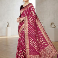 Premium Jacquard Silk Saree with Matching Blouse Piece for Ethnic Celebrations | DNA-DREAM LIGHT