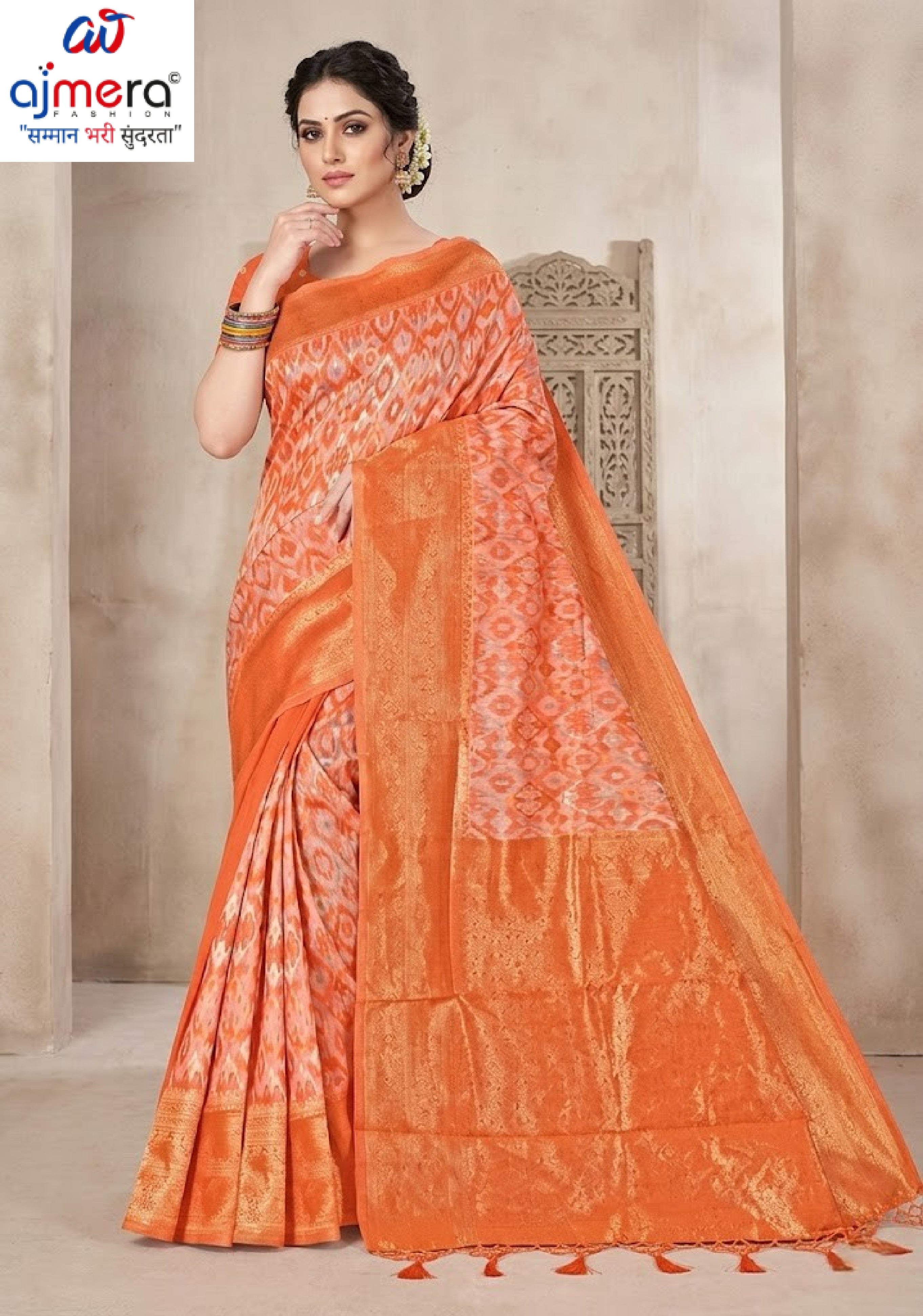 Graceful Jacquard Silk Saree without Blouse for Timeless Ethnic Fashion | TUL-AMRIT UTSAV COTTON