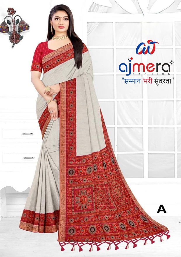 Fashionable Printed Saree with Blouse Piece for Festive Collection  | PUS-JALPARI-5A