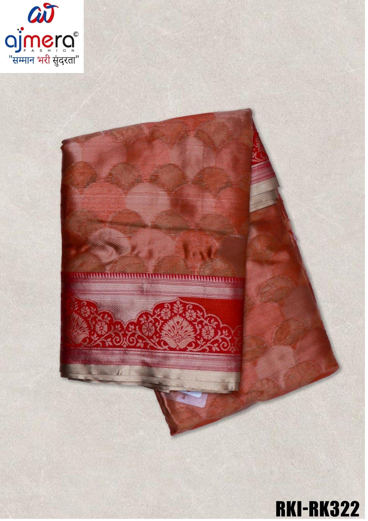 Premium Pallu Rapier Silk Matching Saree With Blouse Piece | RKI-RK322