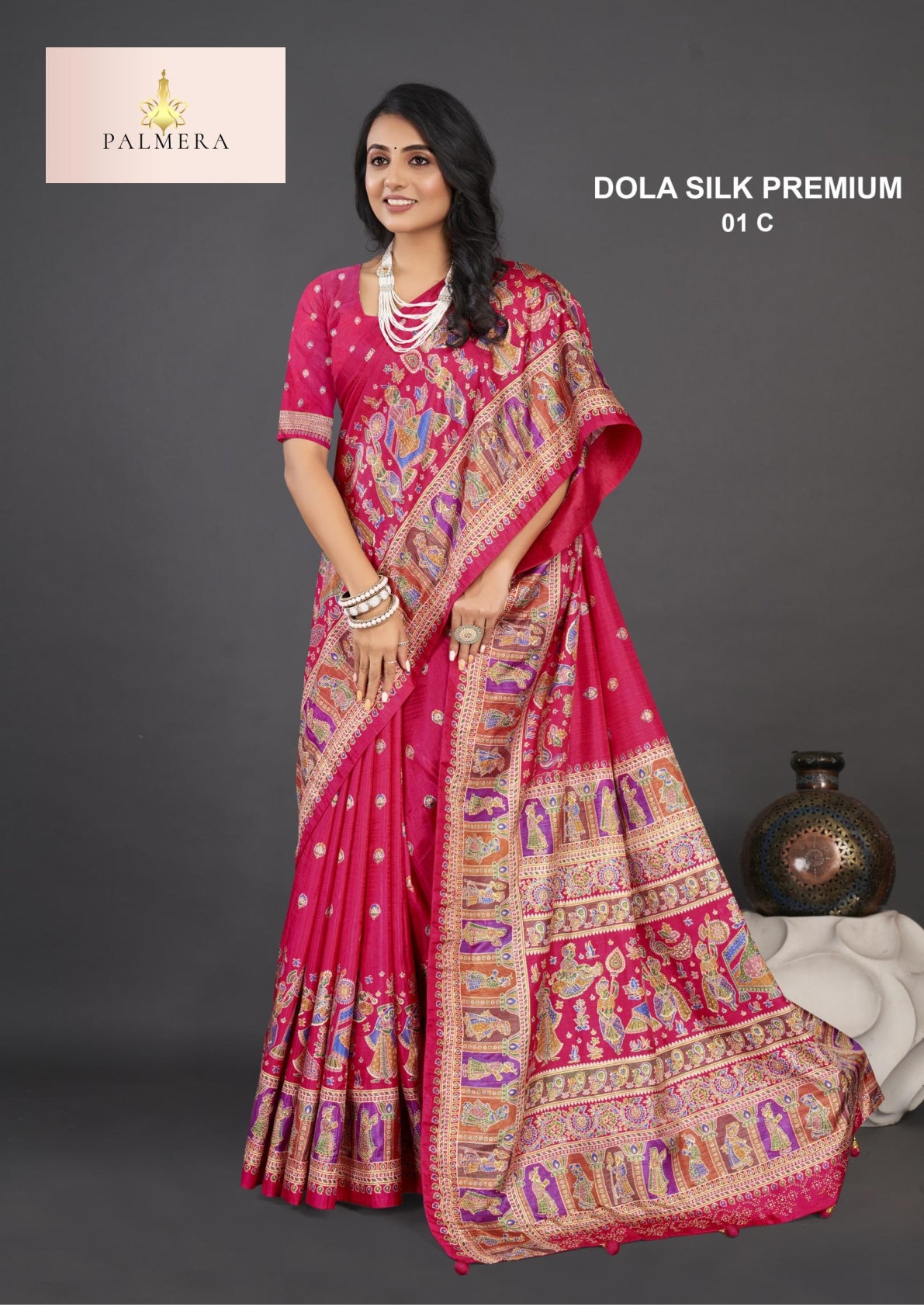 Dola Silk Premium Art Silk Saree with Blouse for Premium Ethnic Wear | ALL-DOLA SILK PREMIUM-01