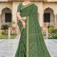 Trendy Printed Saree with Blouse Piece for Women’s Ethnic Wardrobe | GLC-KANCHI SILK