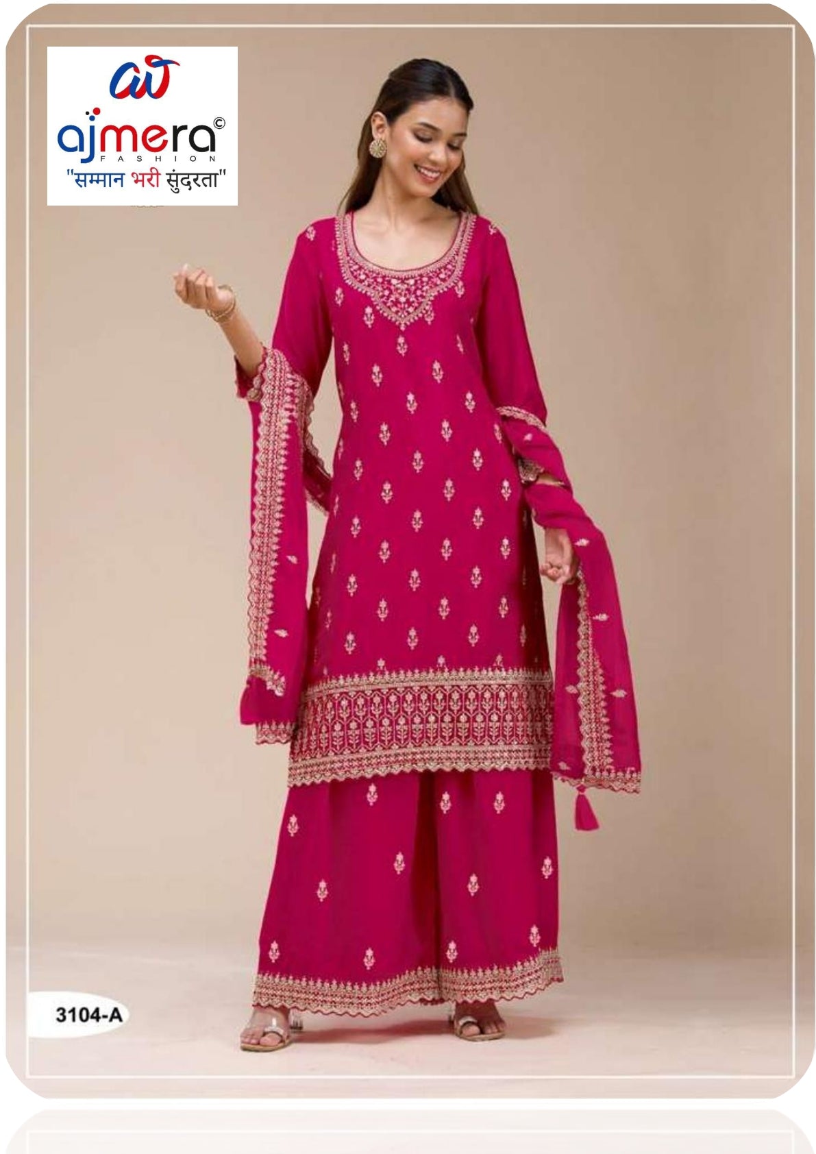 Designer Blooming Georgette Semi-Stitched Suit Set | FID-3104