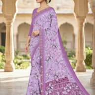Contemporary Printed Saree with Blouse Piece for Premium Wear  | CAS-HAPPY DAY
