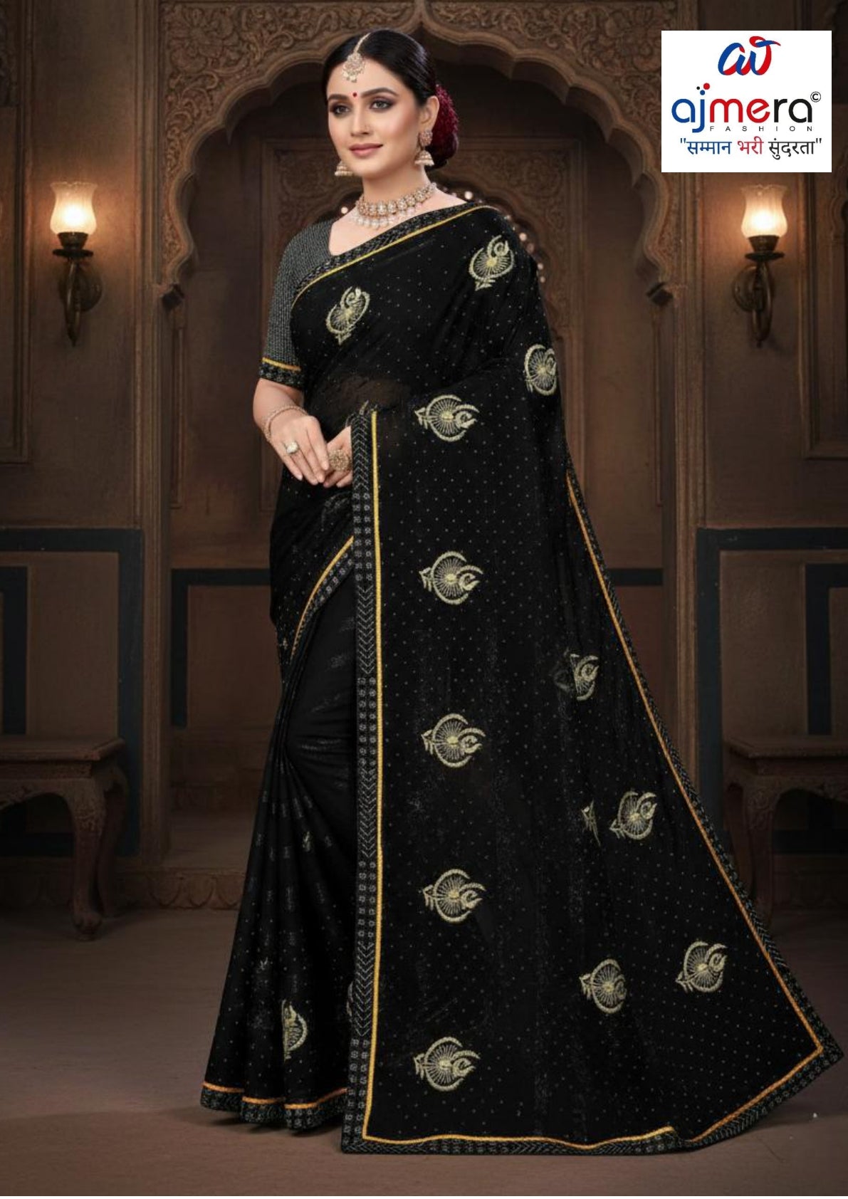 Wholesale Dyed Matching Saree Collection with Blouse Piece for Premium Ethnic and Traditional Wear | VKM-JENA