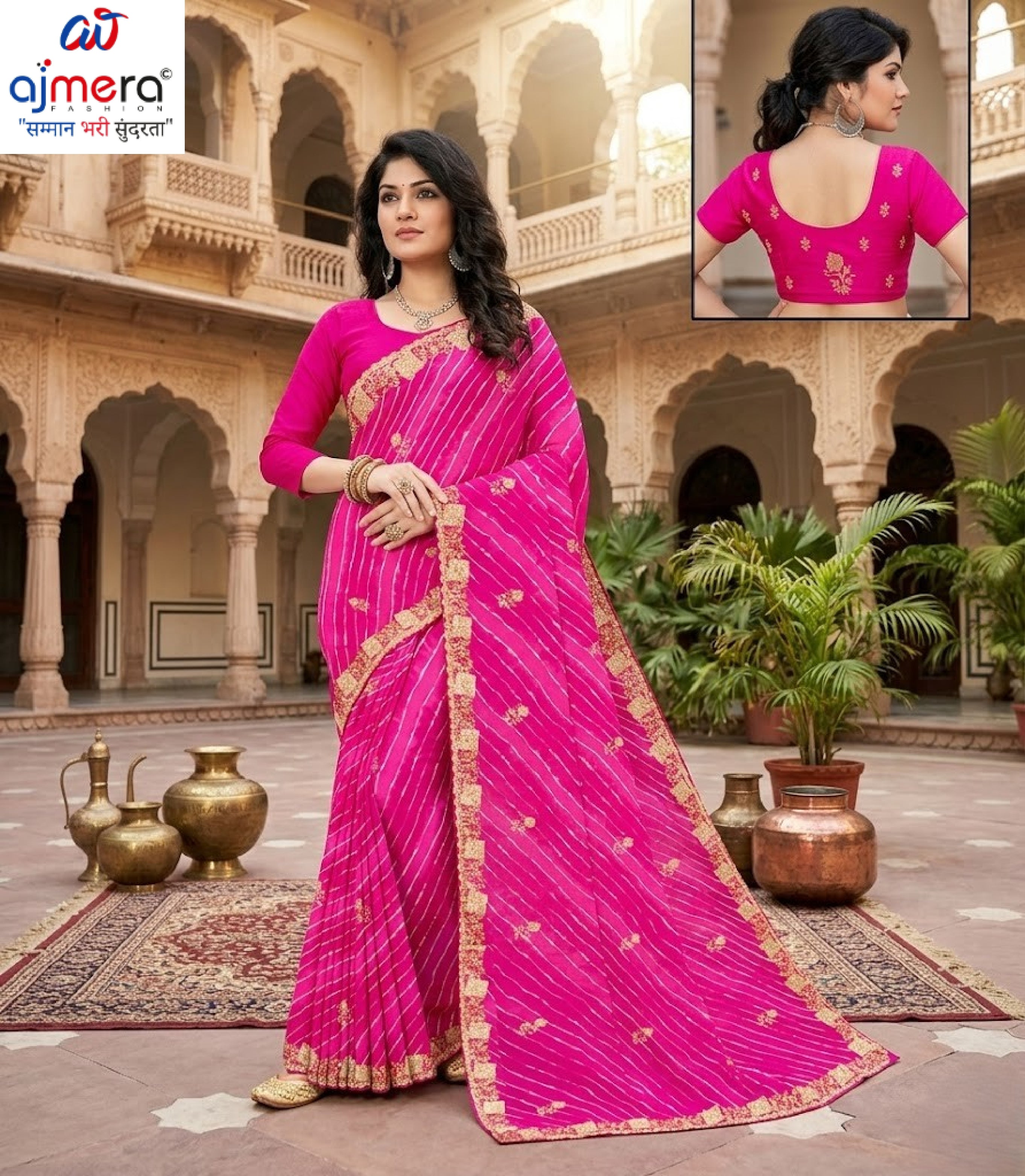 Chic Printed Saree with Blouse Piece for Sophisticated Ethnic Style  | TD-RASHMI