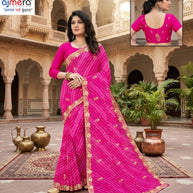 Chic Printed Saree with Blouse Piece for Sophisticated Ethnic Style  | TD-RASHMI