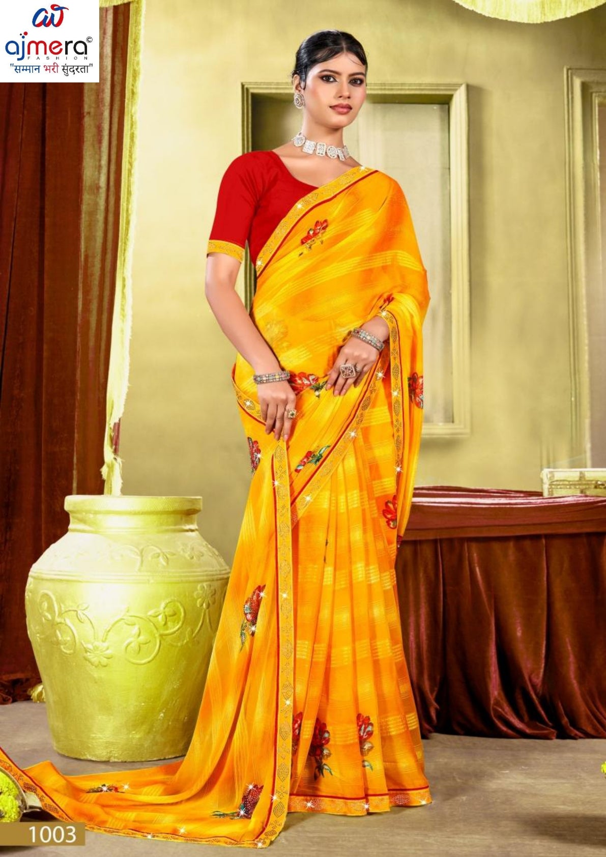 Chic Printed Saree with Blouse Piece for Sophisticated Ethnic Style | PRM-RAJNI