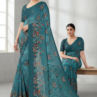Weightless Fancy Print Loose Saree with Blouse for Premium Ethnic and Traditional Wear | ARK-MAUSAM