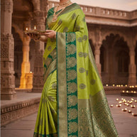 Premium Jacquard Silk Saree with Matching Blouse Piece for Ethnic Celebrations | SOJ-KUSHAL MANGAL