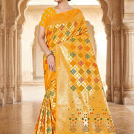 Elegant Jacquard Silk Saree with Designer Blouse Piece for Festive Elegance | TUL-PREM PAKHI SILK VOL-03