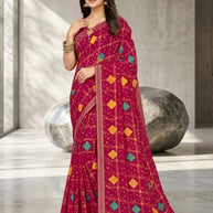 Stylish Printed Saree with Blouse Piece for Traditional Celebrations  | CAS-MAHARANI