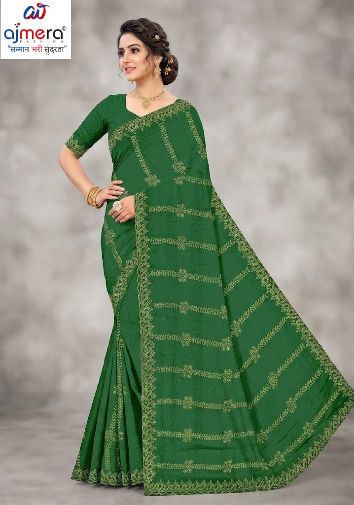 Fandy Fancy Lycra Matching Saree with Blouse Piece for Premium Ethnic and Traditional Wear | RAL-ISHIKA