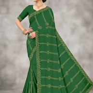 Fandy Fancy Lycra Matching Saree with Blouse Piece for Premium Ethnic and Traditional Wear | RAL-ISHIKA