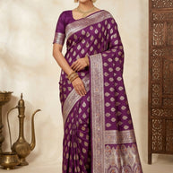 Handcrafted Jacquard Silk Saree With Blouse Piece | RIK-LAXMI