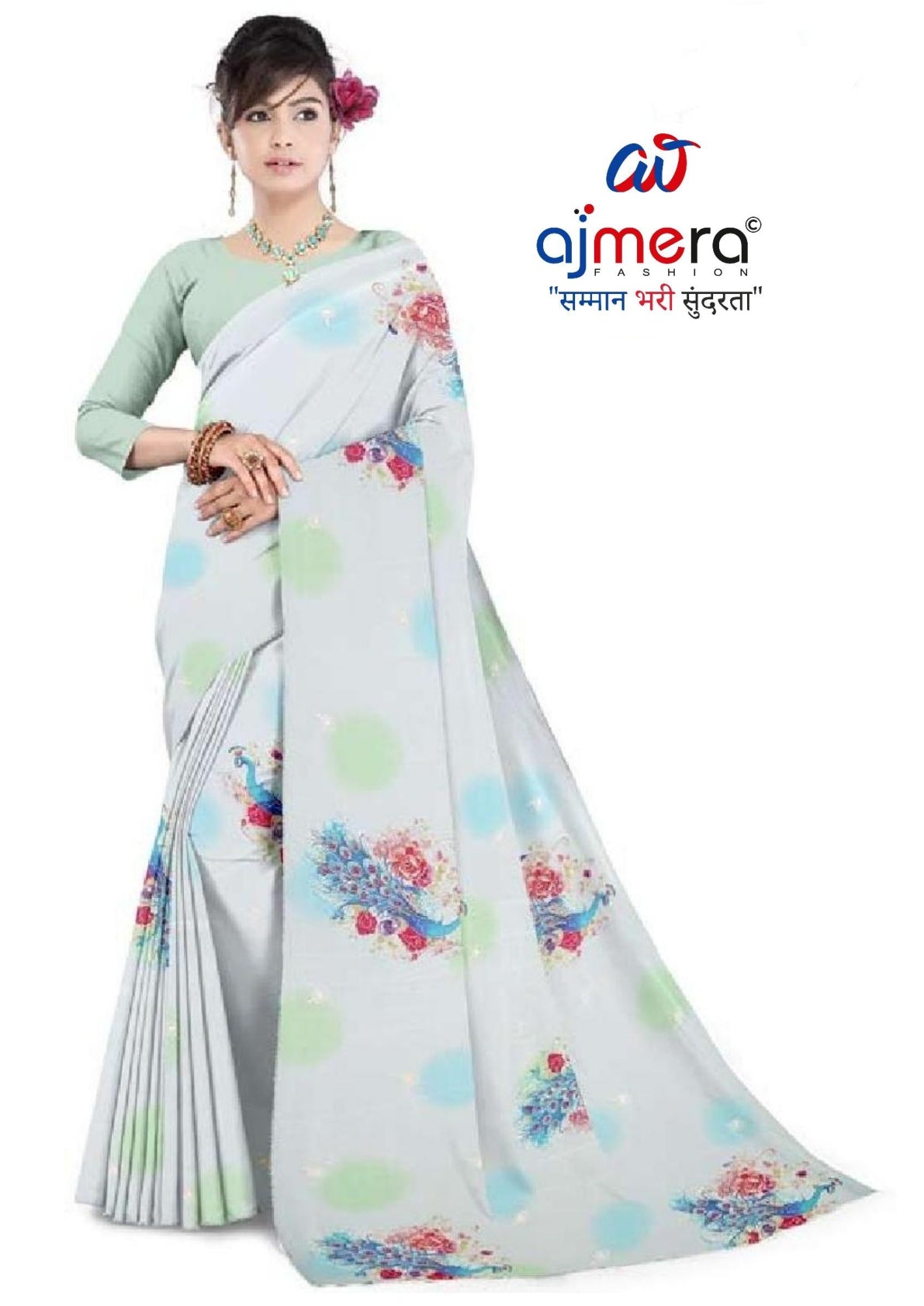 Chic Printed Saree without Blouse for Sophisticated Ethnic Style | TD-HONDA