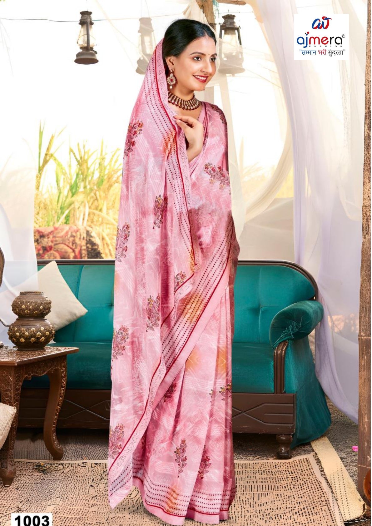 Fashionable Printed Saree with Blouse Piece for Festive Collection | PRM-AC GIRL