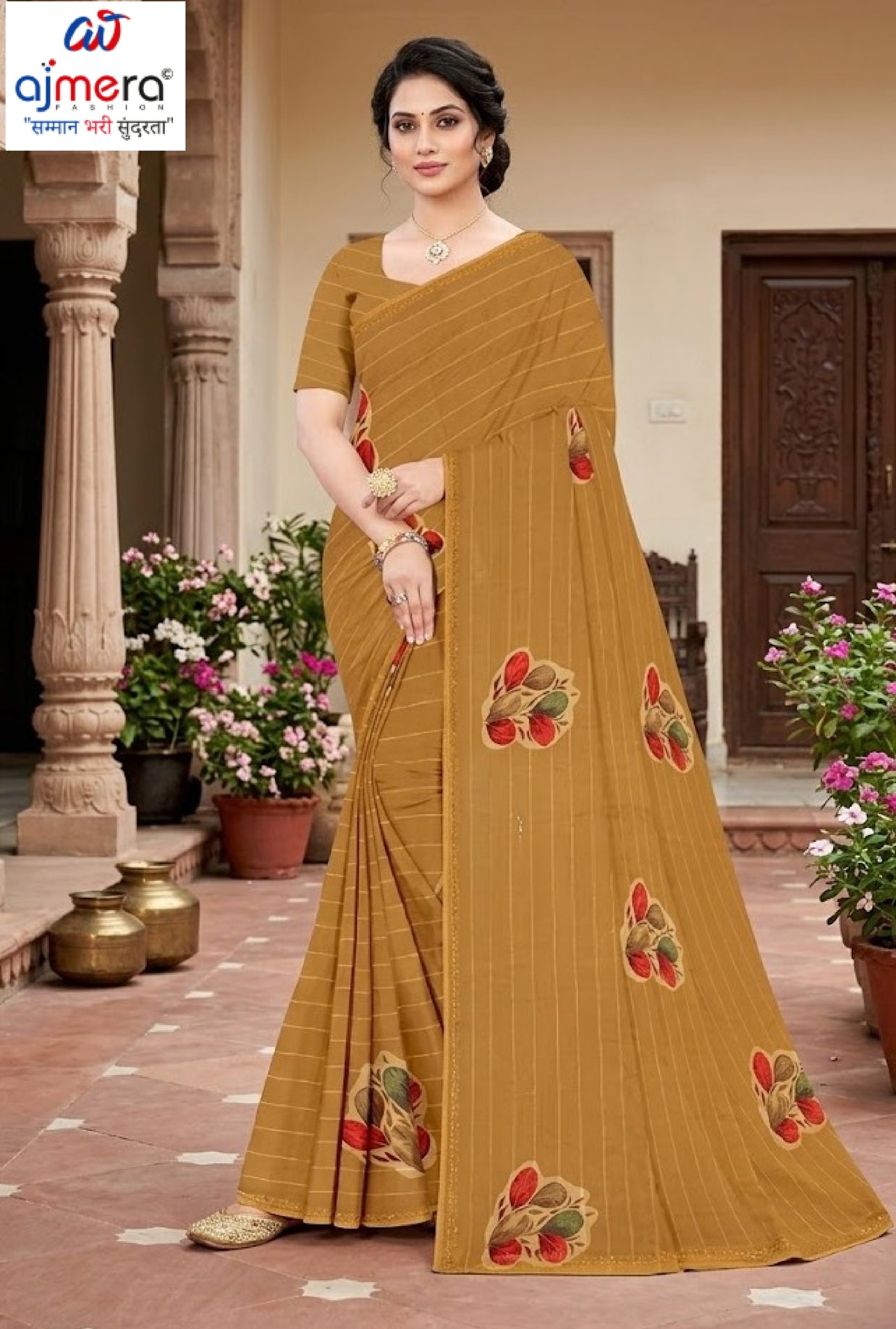 Elegant Printed Saree with Designer Blouse Piece for Festive Wear | GLC-PARIVAR