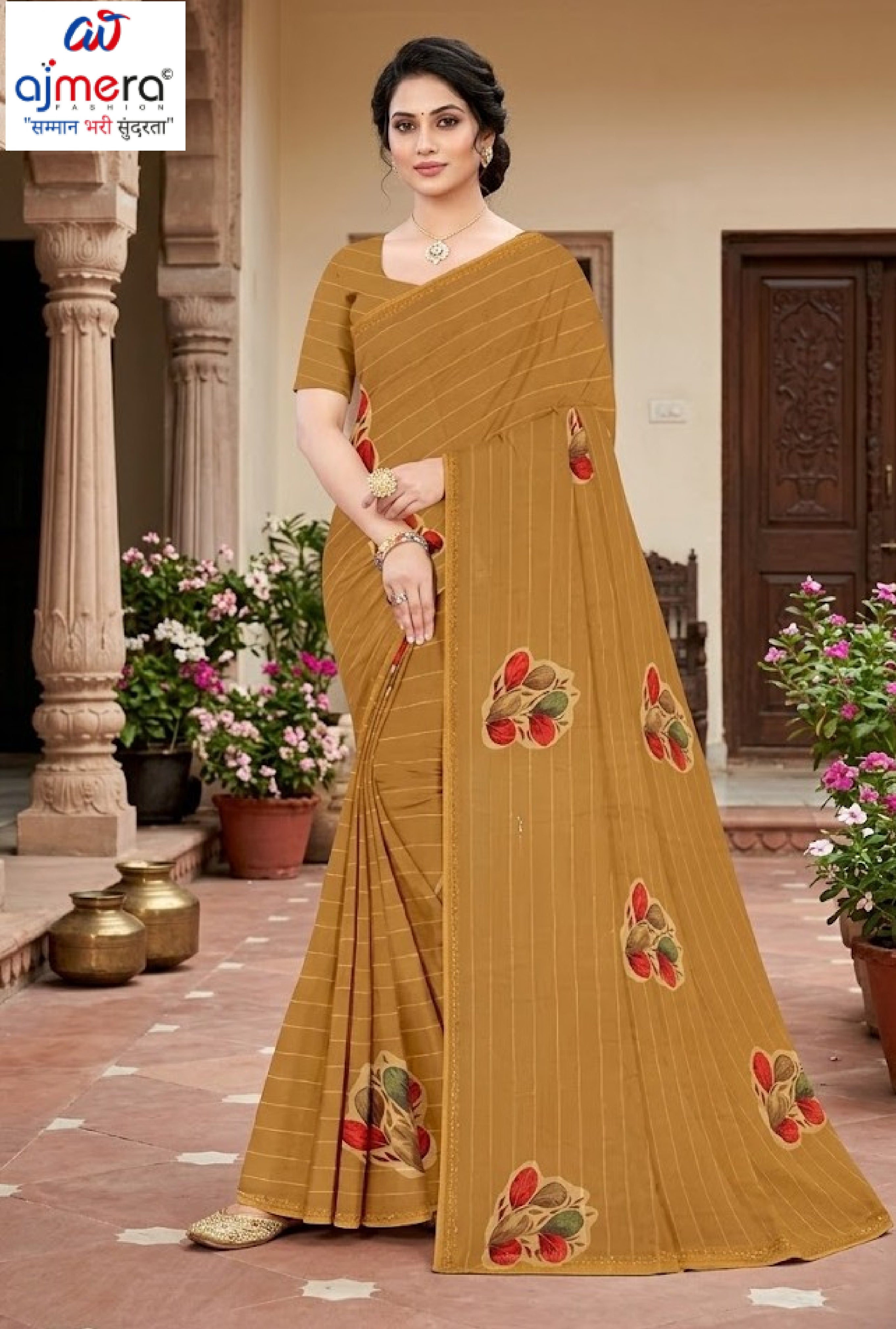 Elegant Printed Saree with Designer Blouse Piece for Festive Wear | GLC-PARIVAR