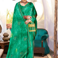 Elegant Printed Saree with Designer Blouse Piece for Festive Wear | PRM-SONA GIRL