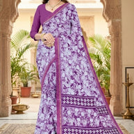 Reniyal Print Loose Saree with Blouse for Premium Ethnic and Traditional Wear | CAS-RAJ BHOG