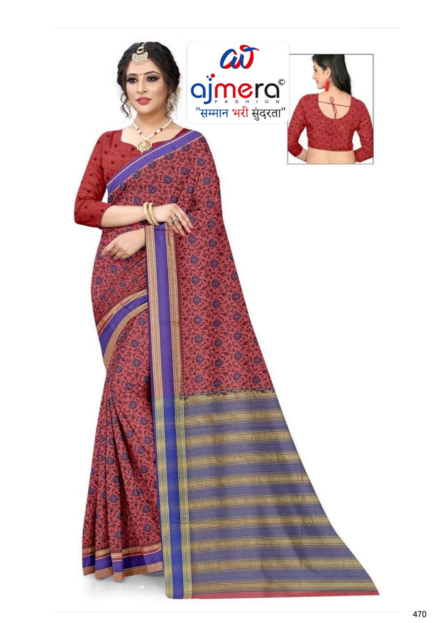 Fashionable Rapier Silk Matching Saree Without Blouse | ANT-A-ONE