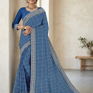 Beautiful Printed Saree with Blouse Piece for Cultural Celebrations  | TD-MAKKHAN MALAI