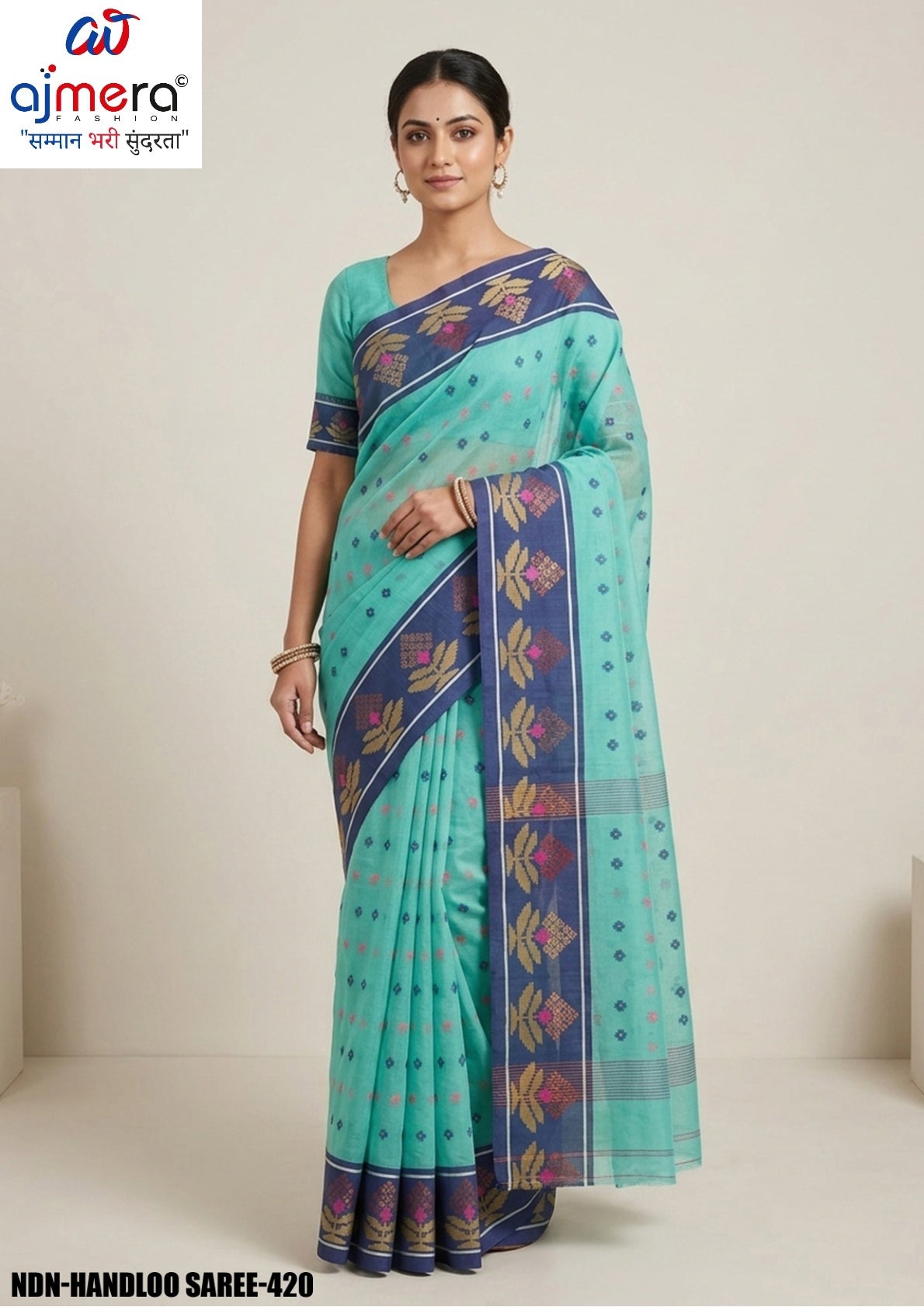 Handloom Cotton Saree with Without Blouse for Premium Ethnic and Traditional Wear | NDN-HANDLOOM SAREE-420
