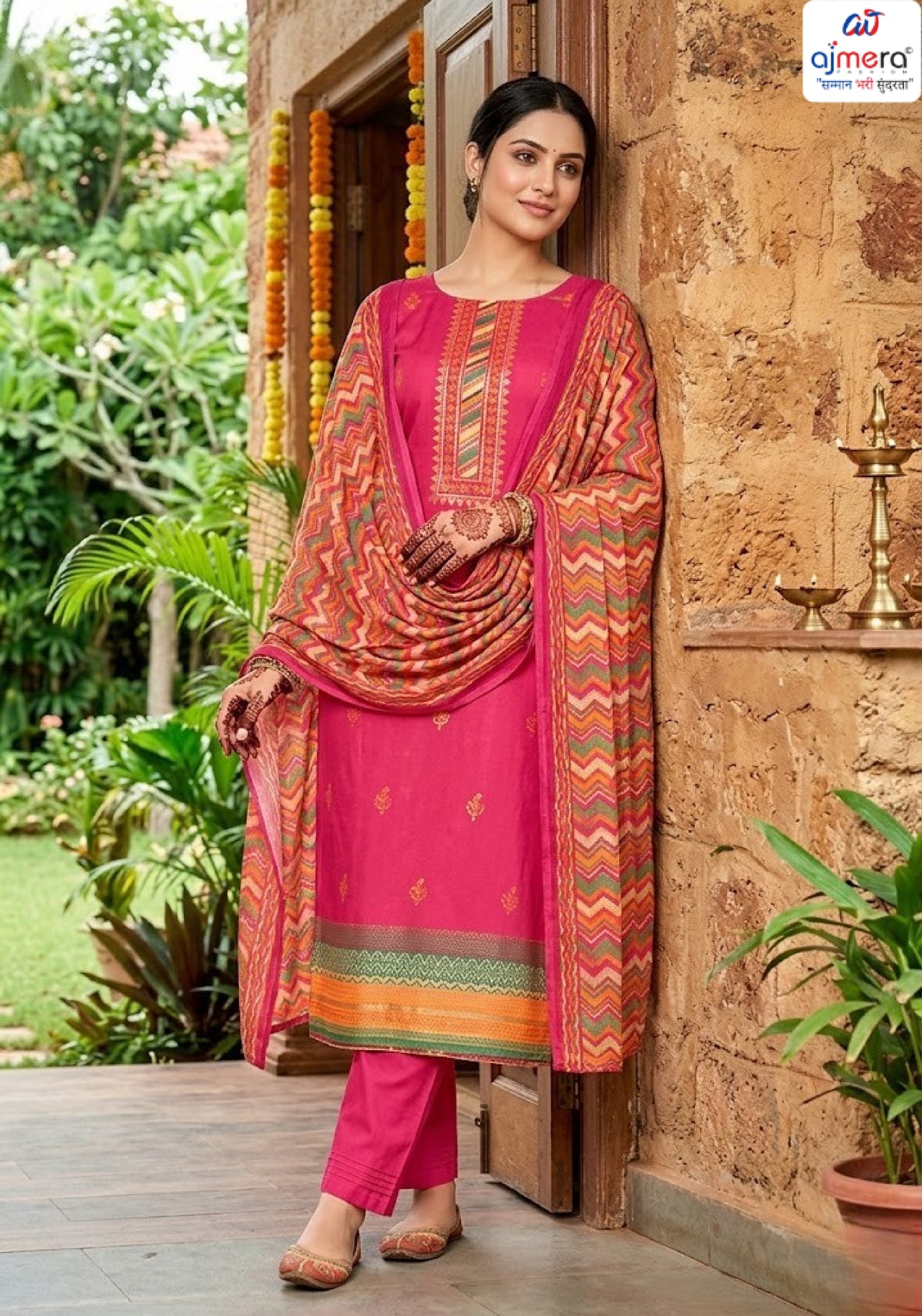 Premium Pure Jaam Cotton Unstitched Suit Set | VAS-KHATTA MITHA