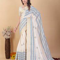 Apricot Linen Saree with Blouse for Premium Ethnic and Designer Wear | ALL-APRICOT-331