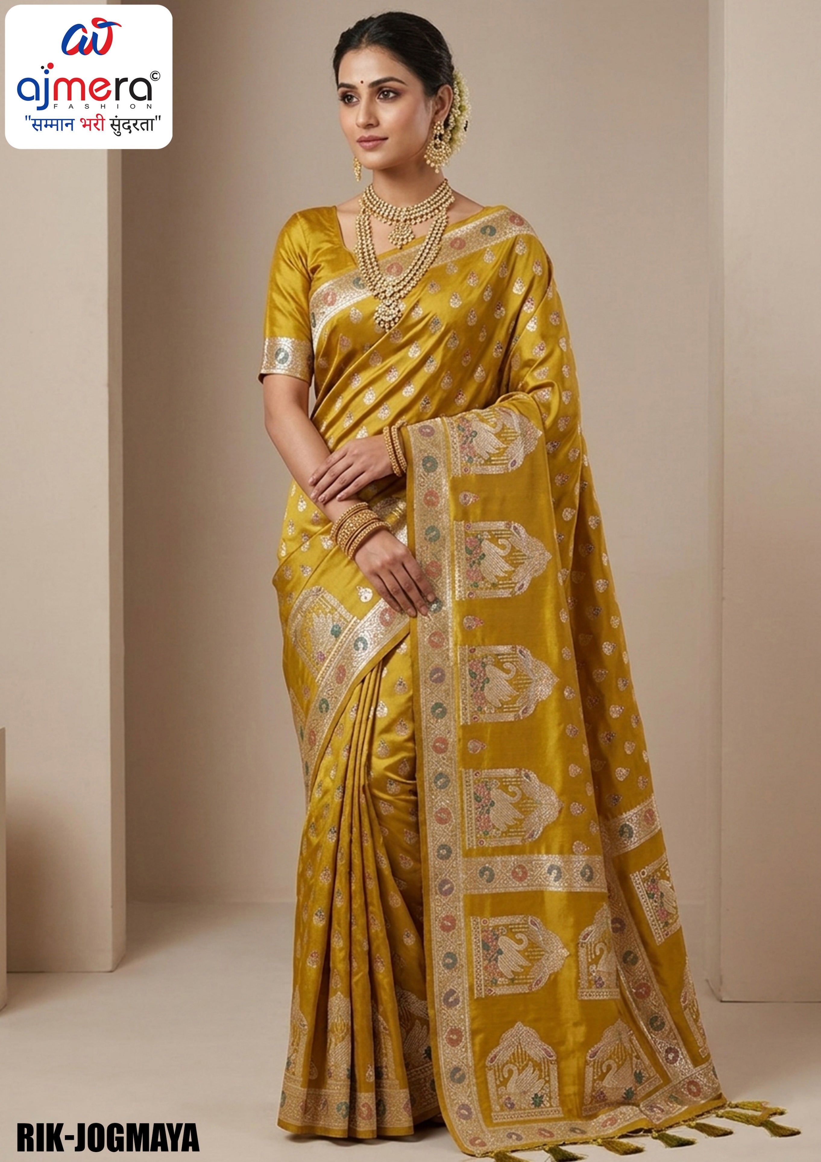 Fine Weave Jacquard Silk Saree With Blouse Piece | RIK-JOGMAYA