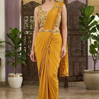 Elegant Designer Lycra Gown with Blouse for Women | ATZ-101995