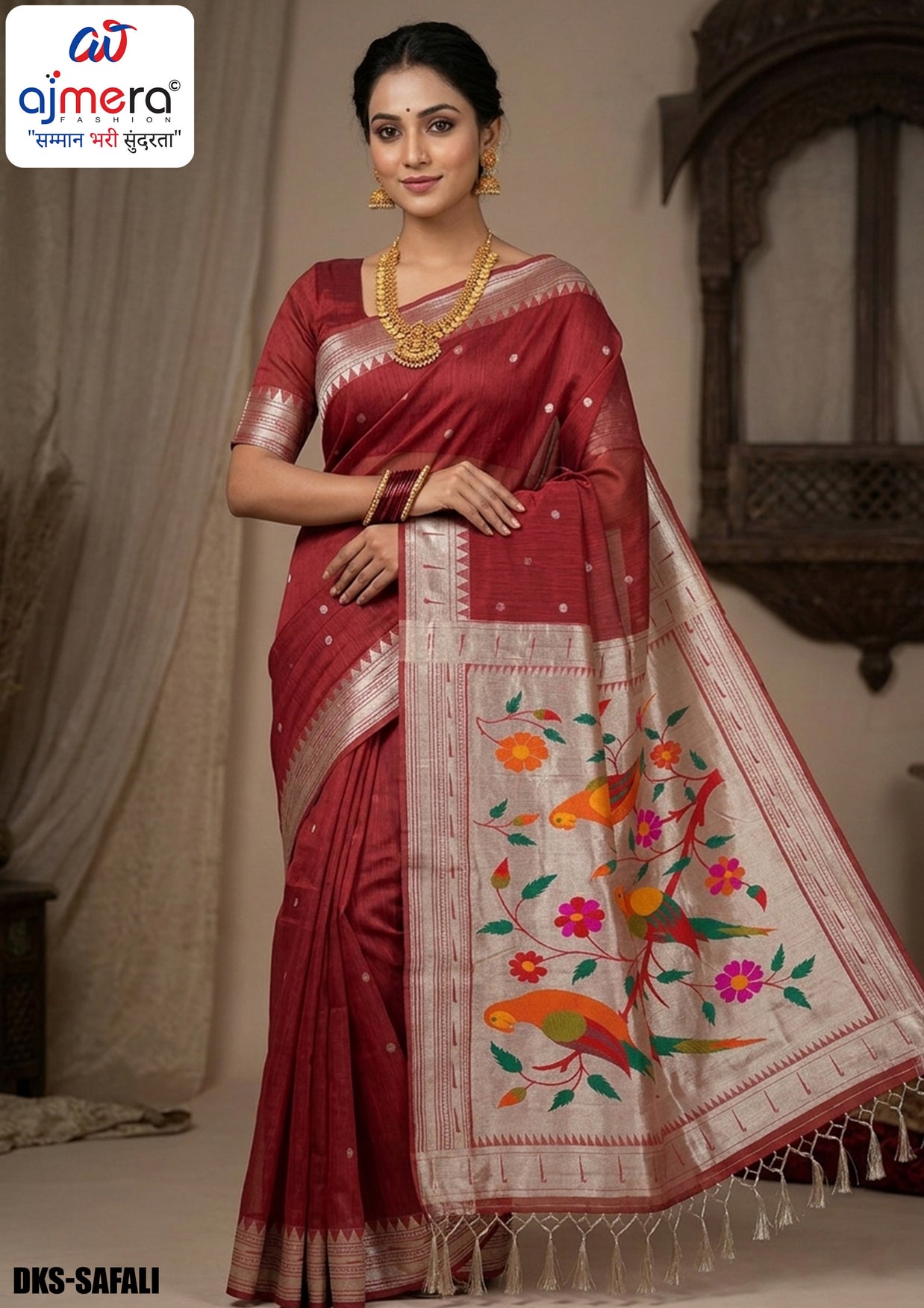 Celebration Rapier Silk Matching Saree With Blouse Piece | DKS-SAFALI