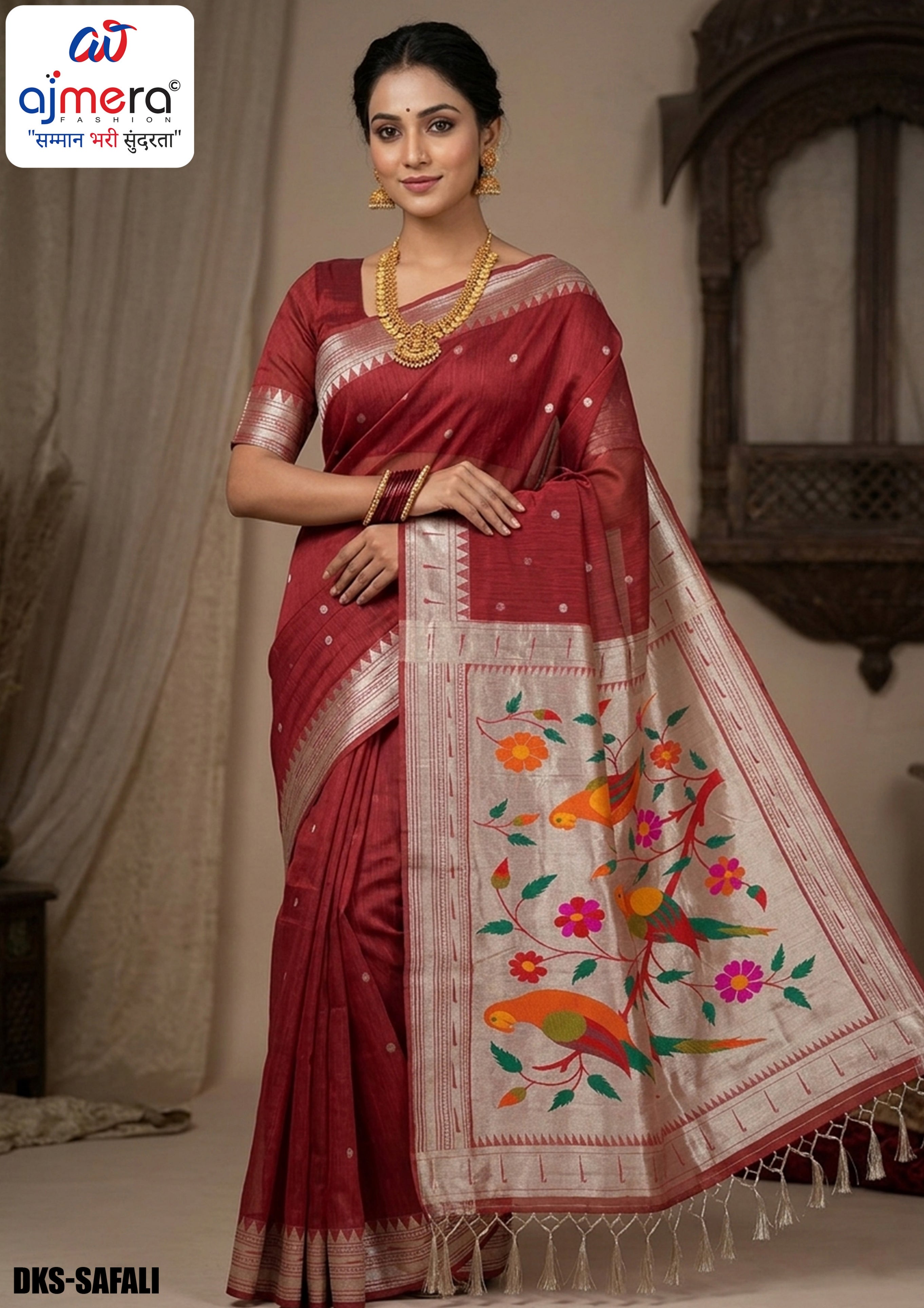 Celebration Rapier Silk Matching Saree With Blouse Piece | DKS-SAFALI