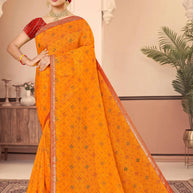 Premium Printed Saree with Matching Blouse Piece for Ethnic Elegance  | SNR-APNE