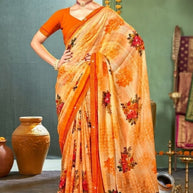 Trendy Printed Saree with Blouse Piece for Women’s Ethnic Wardrobe | PRM-PINK GIRL