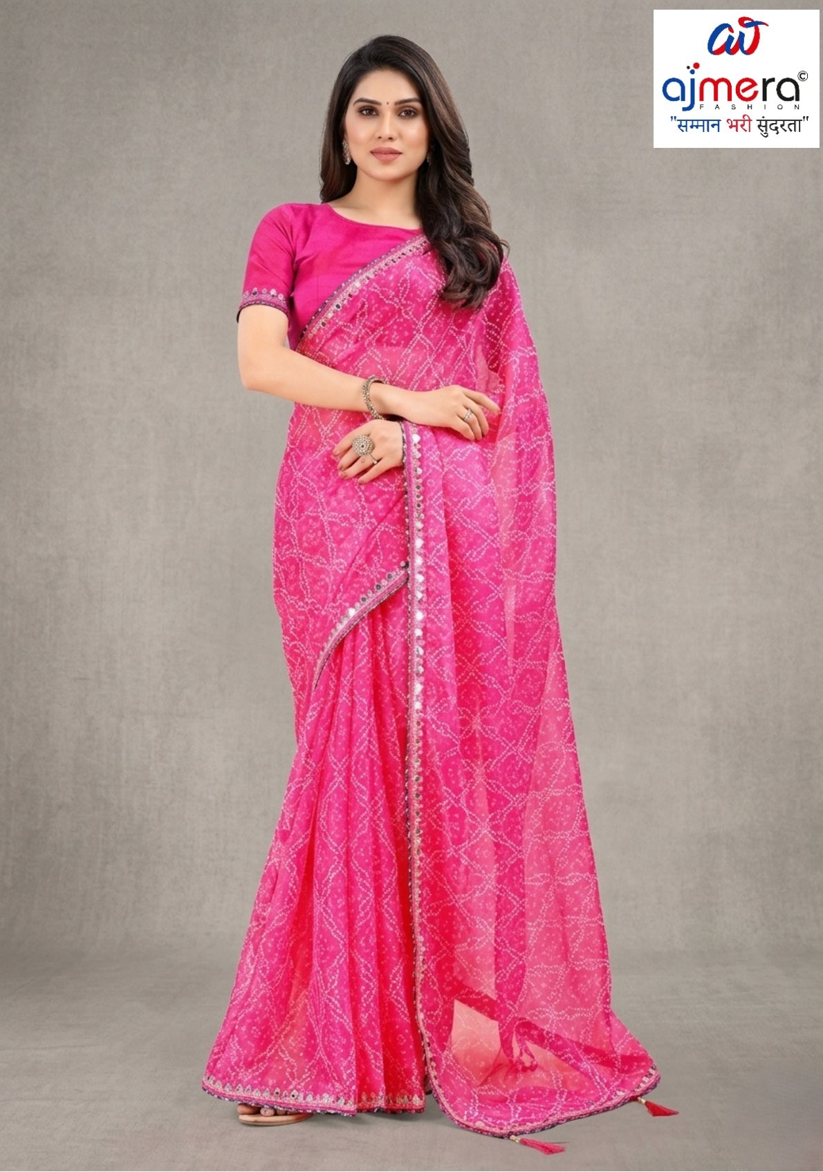 Graceful Printed Saree with Blouse Piece for Modern Ethnic Fashion  | JS-SEEMA