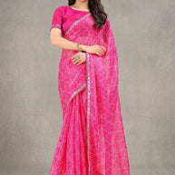 Graceful Printed Saree with Blouse Piece for Modern Ethnic Fashion  | JS-SEEMA