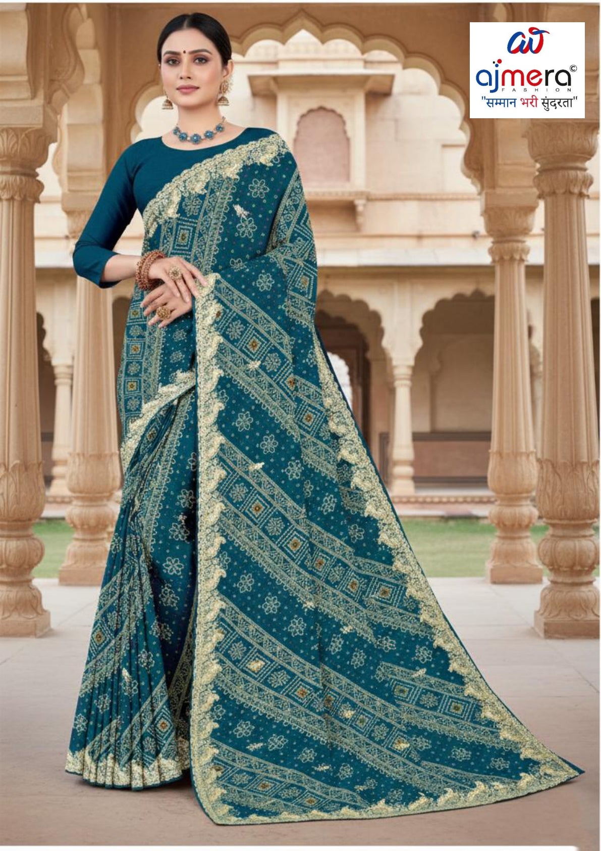 Trendy Printed Saree with Blouse Piece for Women’s Ethnic Wardrobe  | TD-KARVA CHAUTH