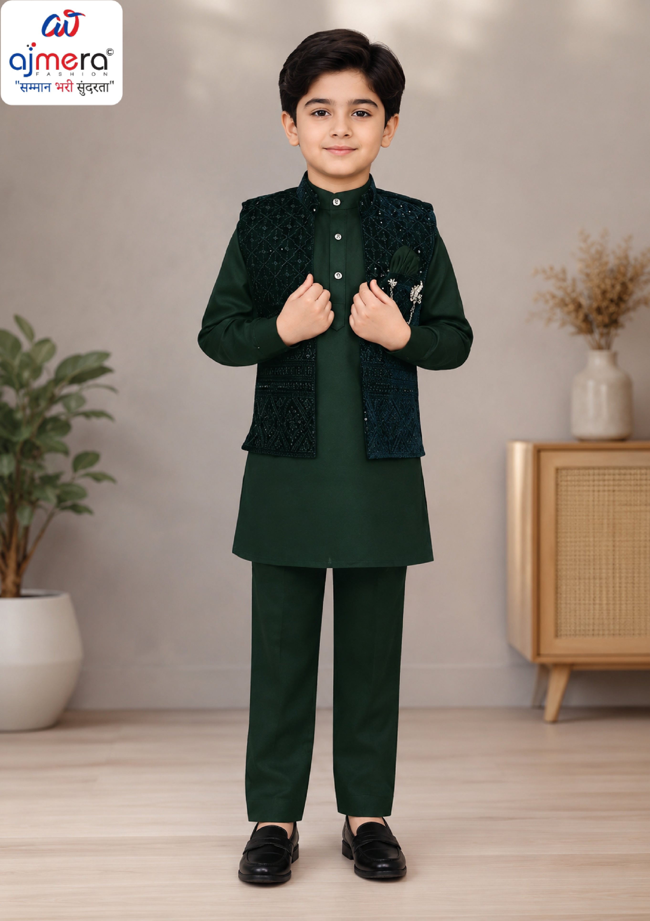 Wholesale Boys Jacquard Modi Koti Set | JDW-7093