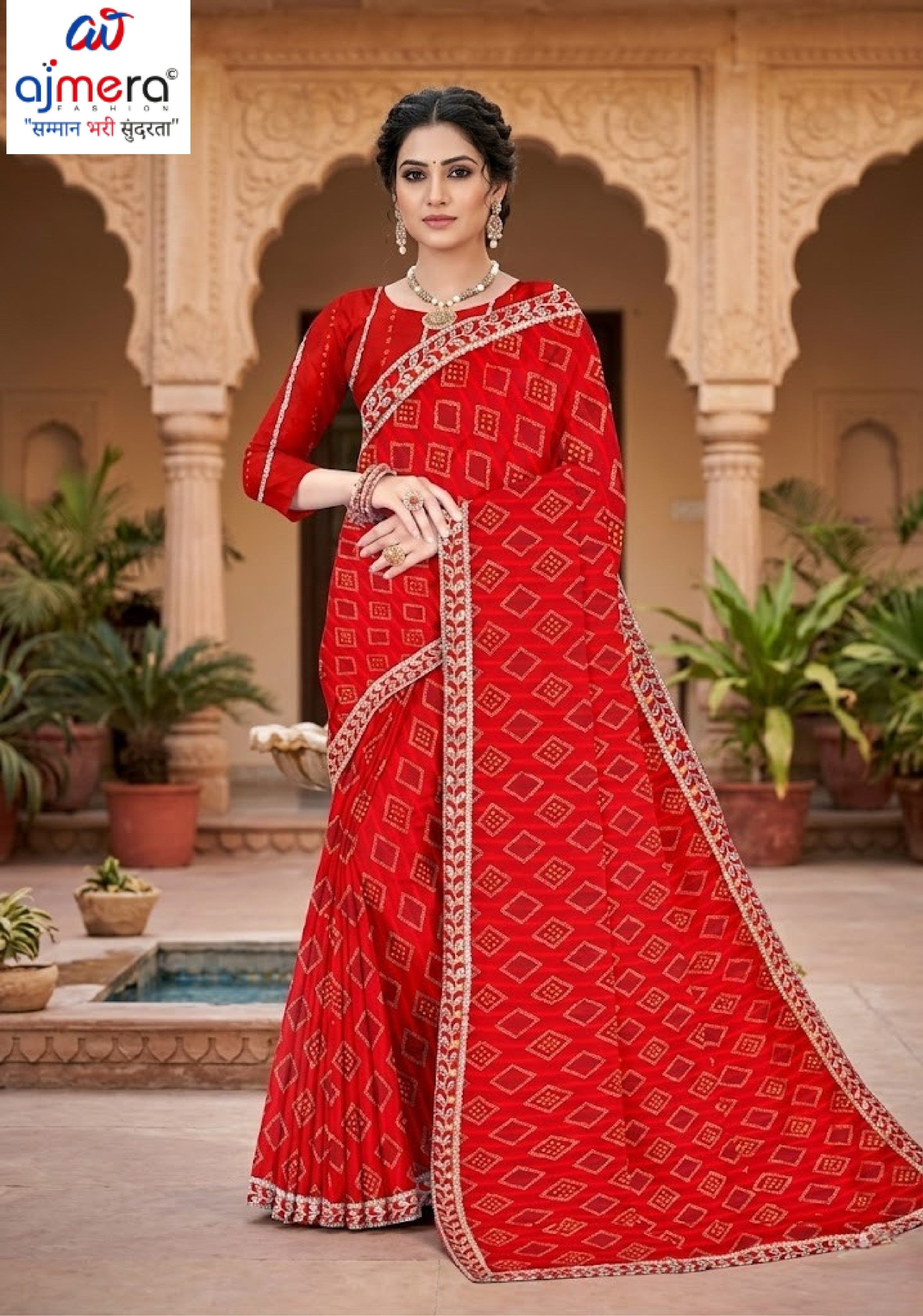 Solo Pattern Print Loose Saree with Blouse for Premium Ethnic and Traditional Wear | TD-VATIKA