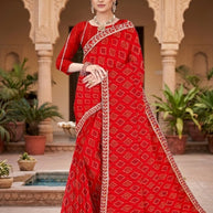 Solo Pattern Print Loose Saree with Blouse for Premium Ethnic and Traditional Wear | TD-VATIKA
