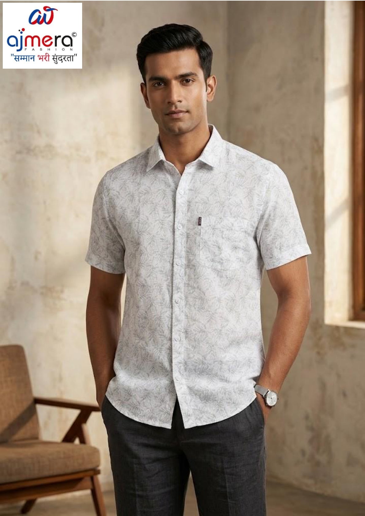 Mens Shirt Manufacturer India for Retailers | MRS-LINAN PRINT-A