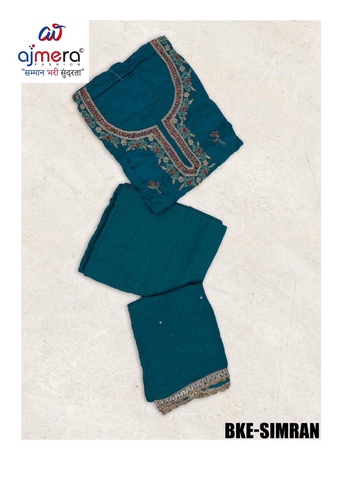 Premium Glass Organza Unstitched Suit Set | BKE-SIMRAN