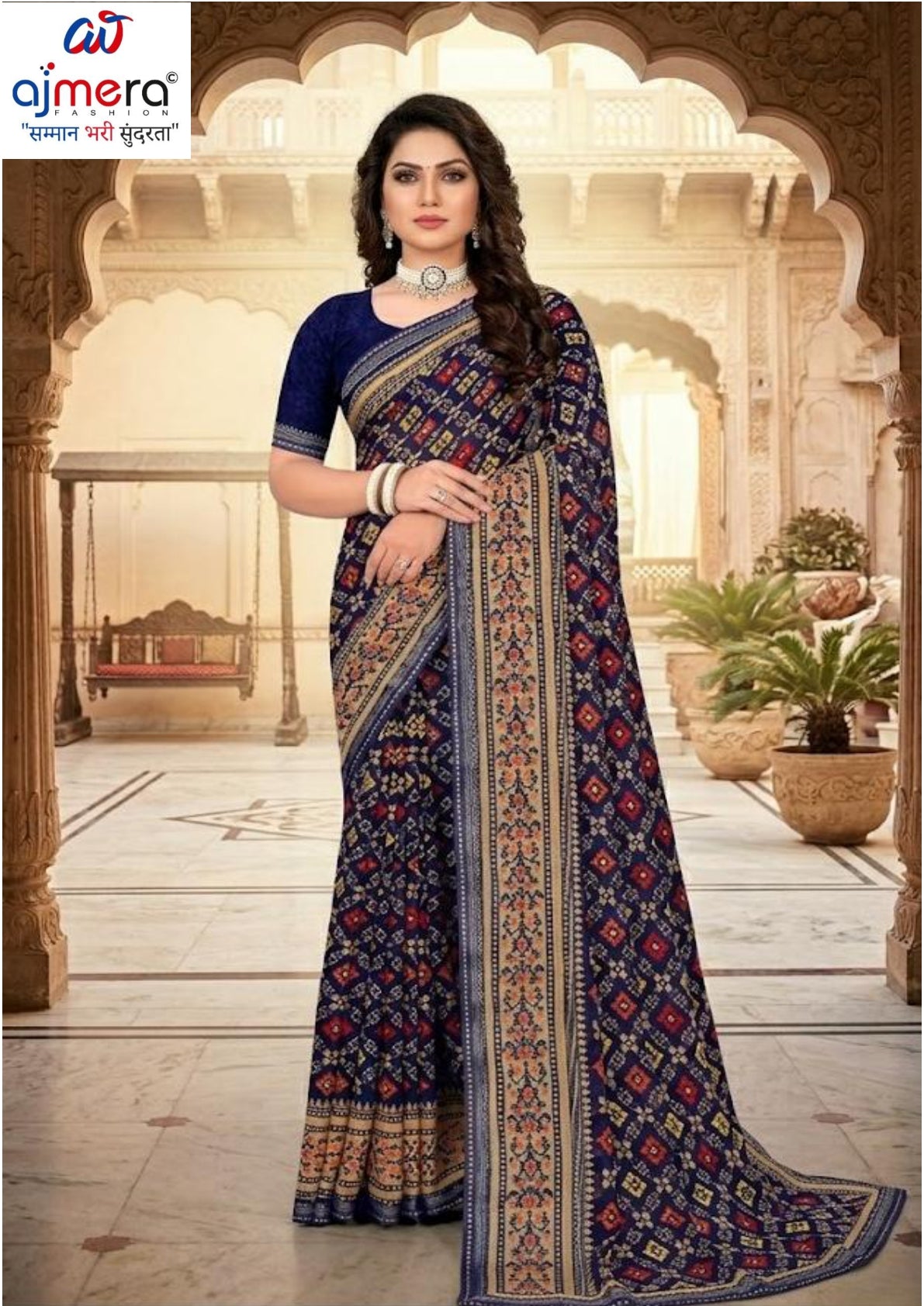 Sharmili Print Loose Saree with Blouse for Premium Ethnic and Traditional Wear | TTS-SAHELI